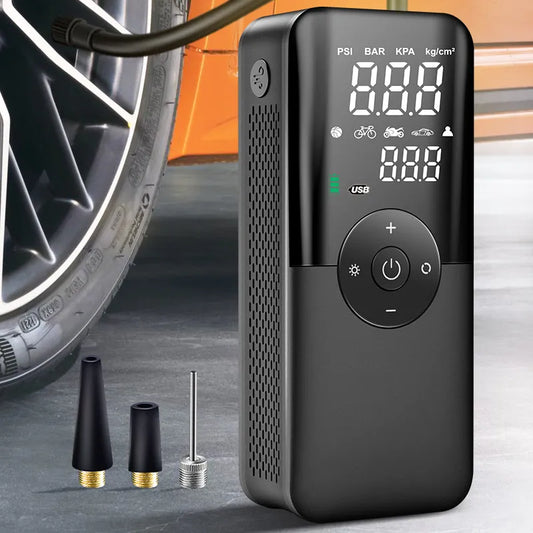 CARSUN – pompe à Air Rechargeable, compresseur Portable, numérique, sans fil, pour pneus de voiture, moto, balles de vélo