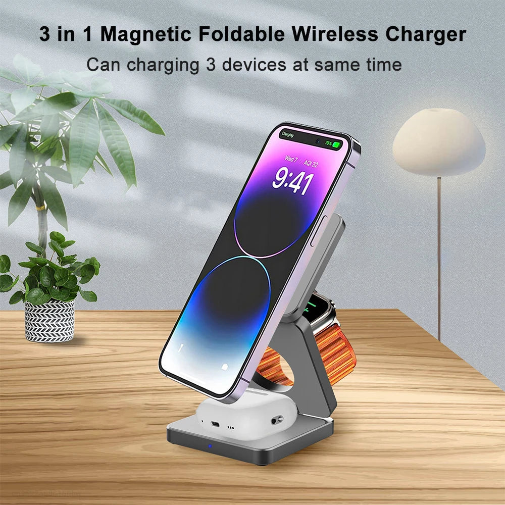 3 in 1 Wireless Charger Stand Magnetic