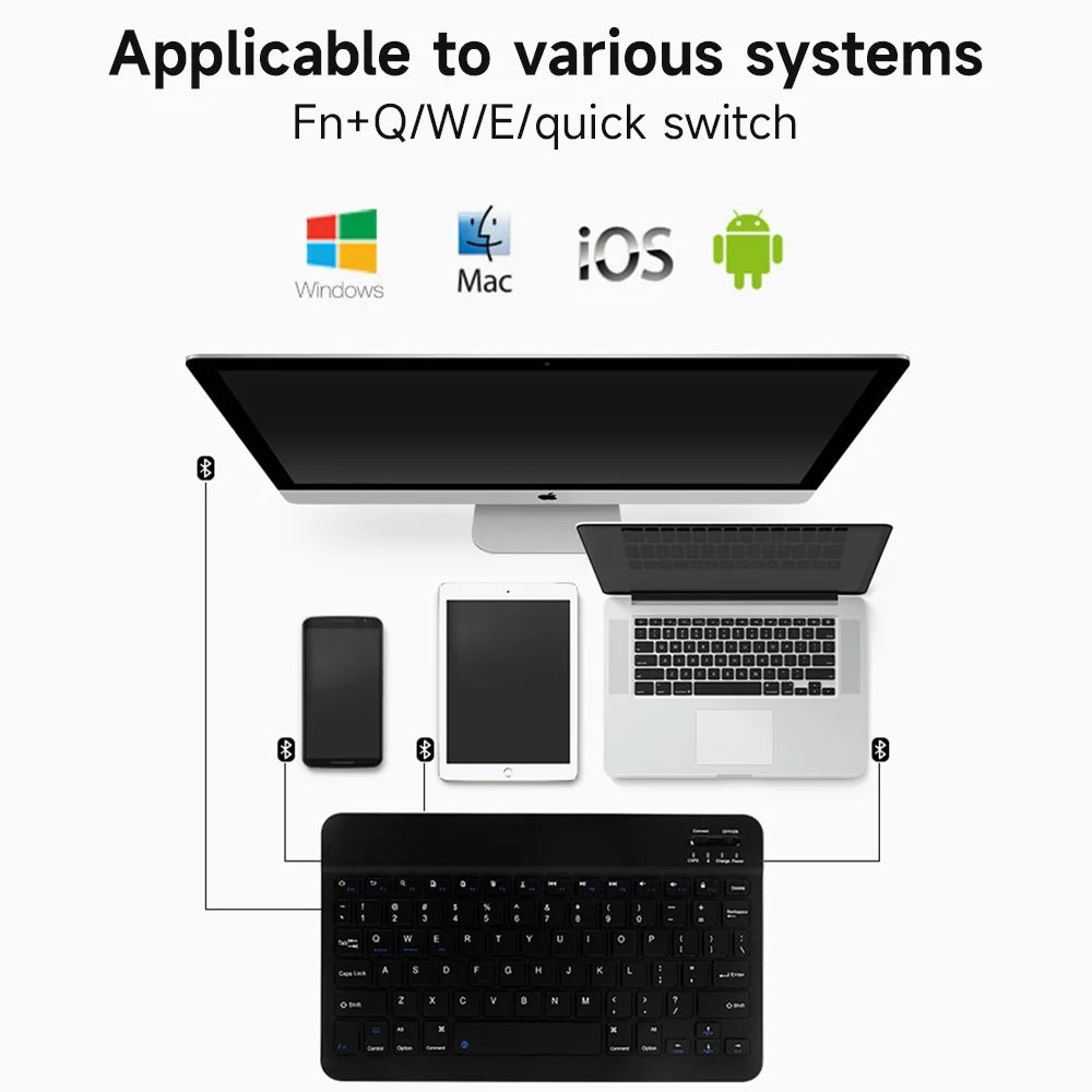 For iPad Bluetooth Mini Keyboard For Android iOS Windows