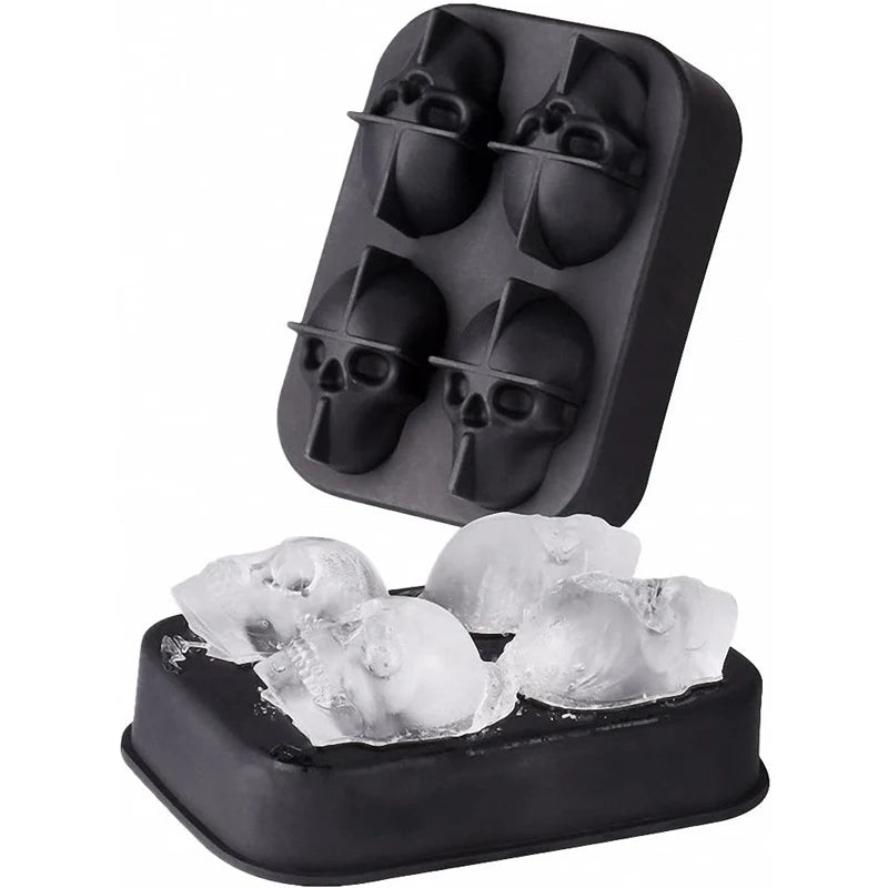 Skull Whisky Cocktail Ice Block Tray Silicone