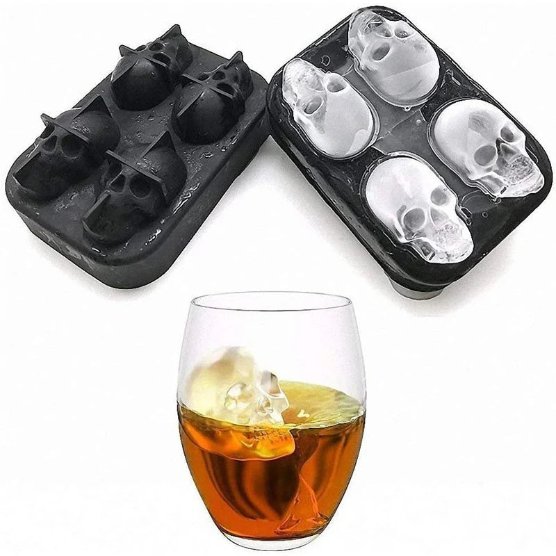 Skull Whisky Cocktail Ice Block Tray Silicone