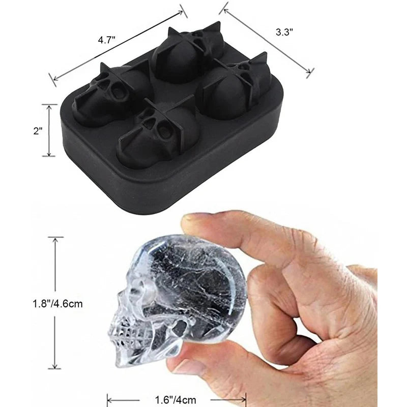 Skull Whisky Cocktail Ice Block Tray Silicone